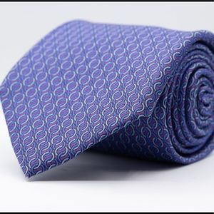 Made in Italy - Purple Printed Silk Handmade Tie